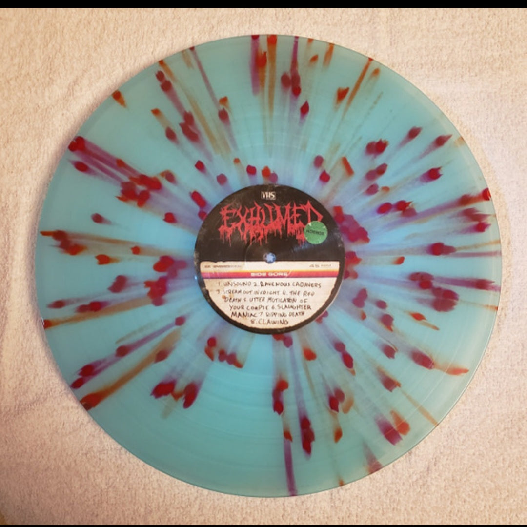 EXHUMED : HORROR LP LTD ELECTRIC BLUE WITH SPLATTER EDITION