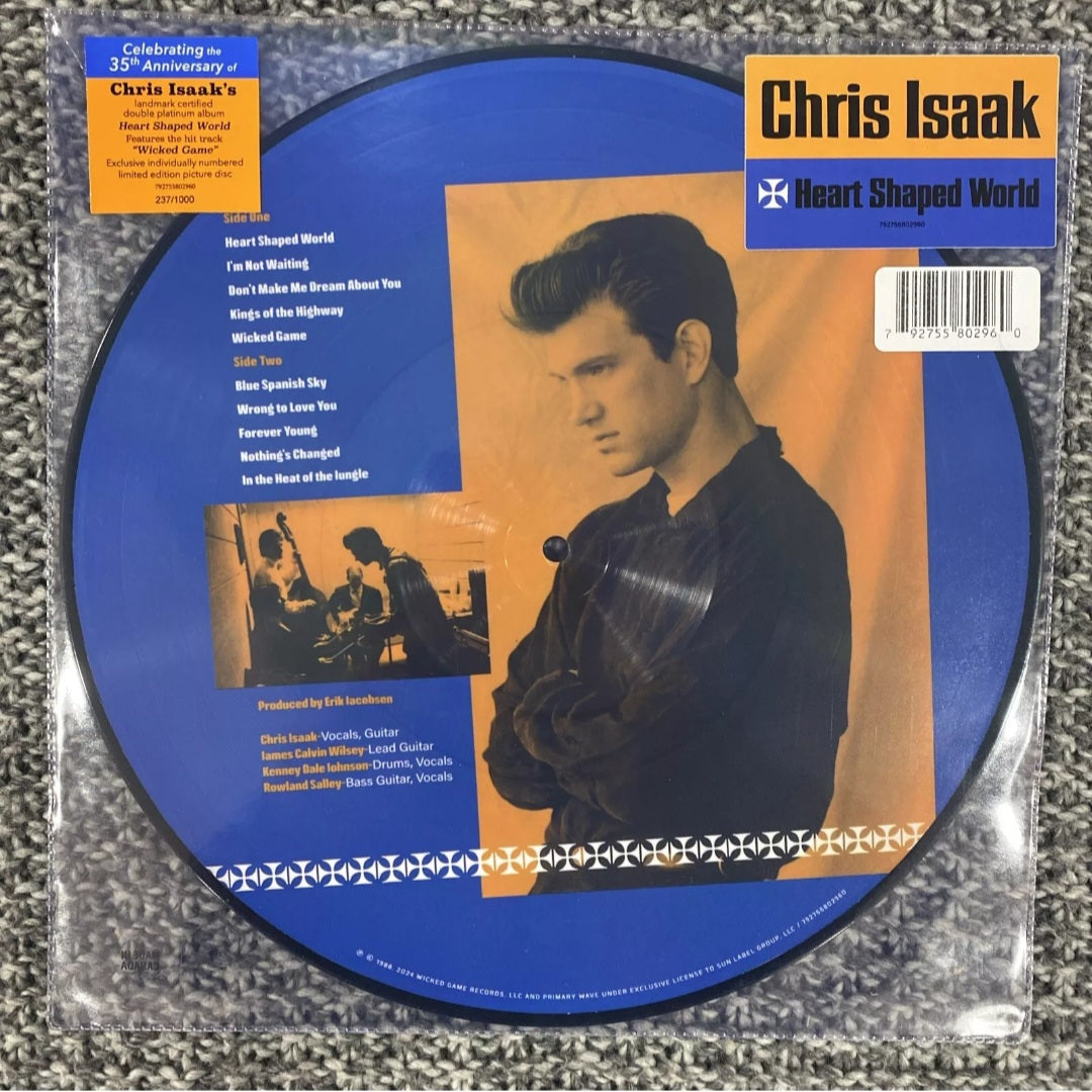 CHRIS ISAAK : HEART SHAPED WORLD LTD 35TH ANNIVERSARY PICTURE DISC