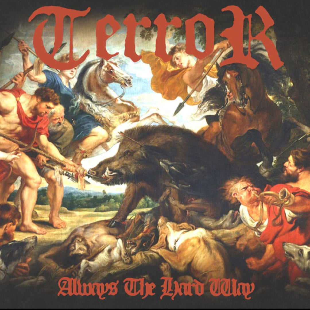 TERROR : ALWAYS THE HARD WAY LTD NUMBERED LP 180G BLUE WHITE SPLATTER VINYL INC POSTER
