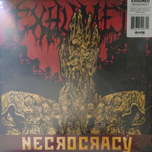 EXHUMED : NECROCRACY LTD LP 180G RED BLACK TAN SPLATTER VINYL