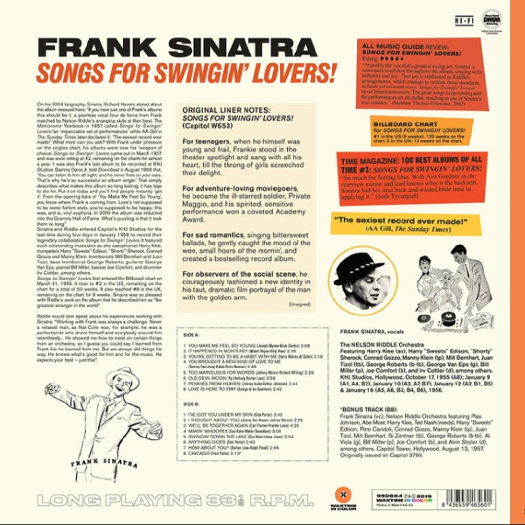 FRANK SINATRA : SONGS FOR SWINGIN' LOVERS LTD LP 180G ORANGE VINYL