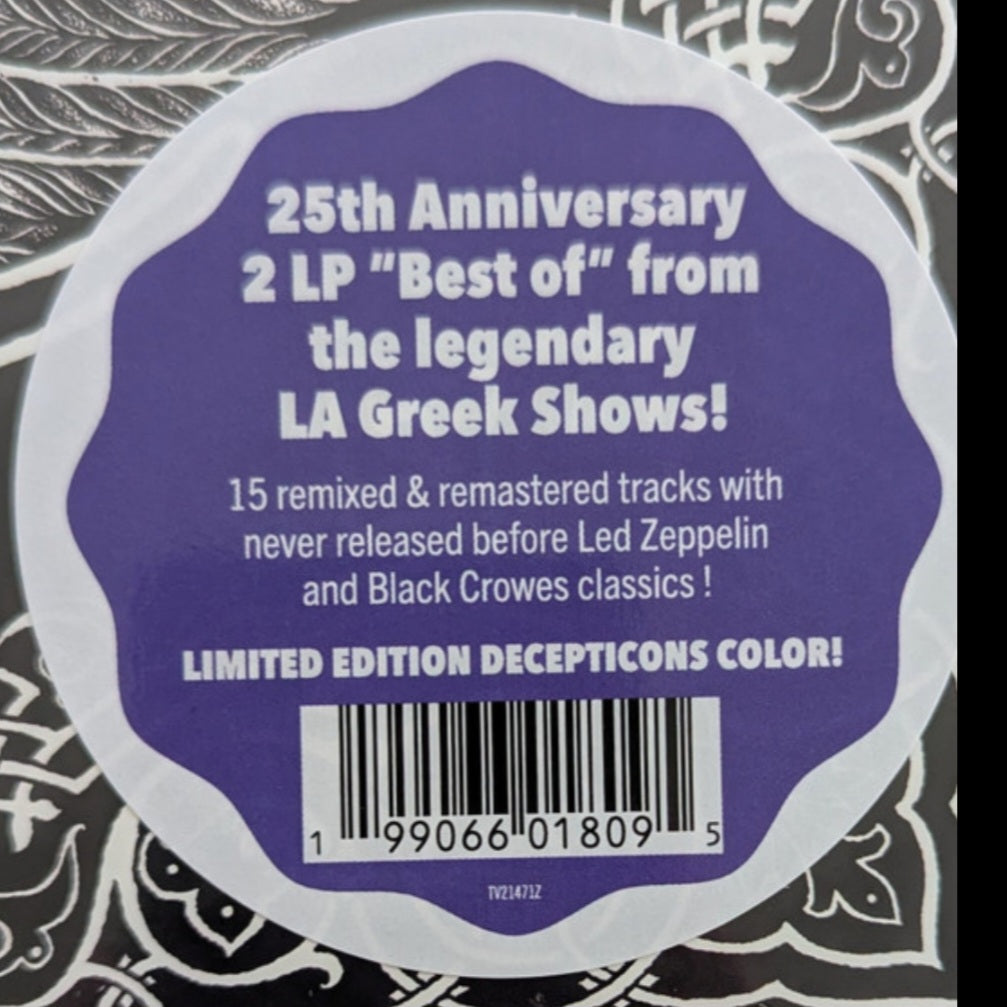JIMMY PAGE / BLACK CROWES : LIVE AT THE GREEK 25TH ANNIVERSARY 2LP 180G DECEPTICONS COLOURED VINYL