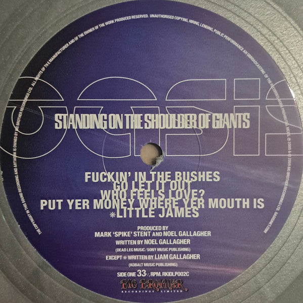 OASIS : STANDING ON THE SHOULDER OF GIANTS LTD 25TH ANNIVERSARY LP 180G SILVER VINYL