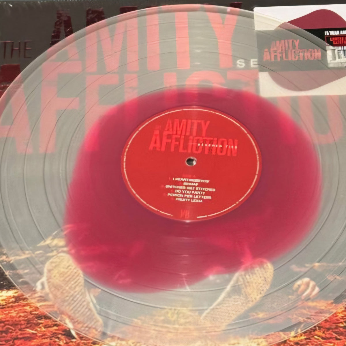 THE AMITY AFFLICTION : SEVERED TIES LTD 15TH ANNIVERSARY LP 180G MAROON IN CLEAR VINYL