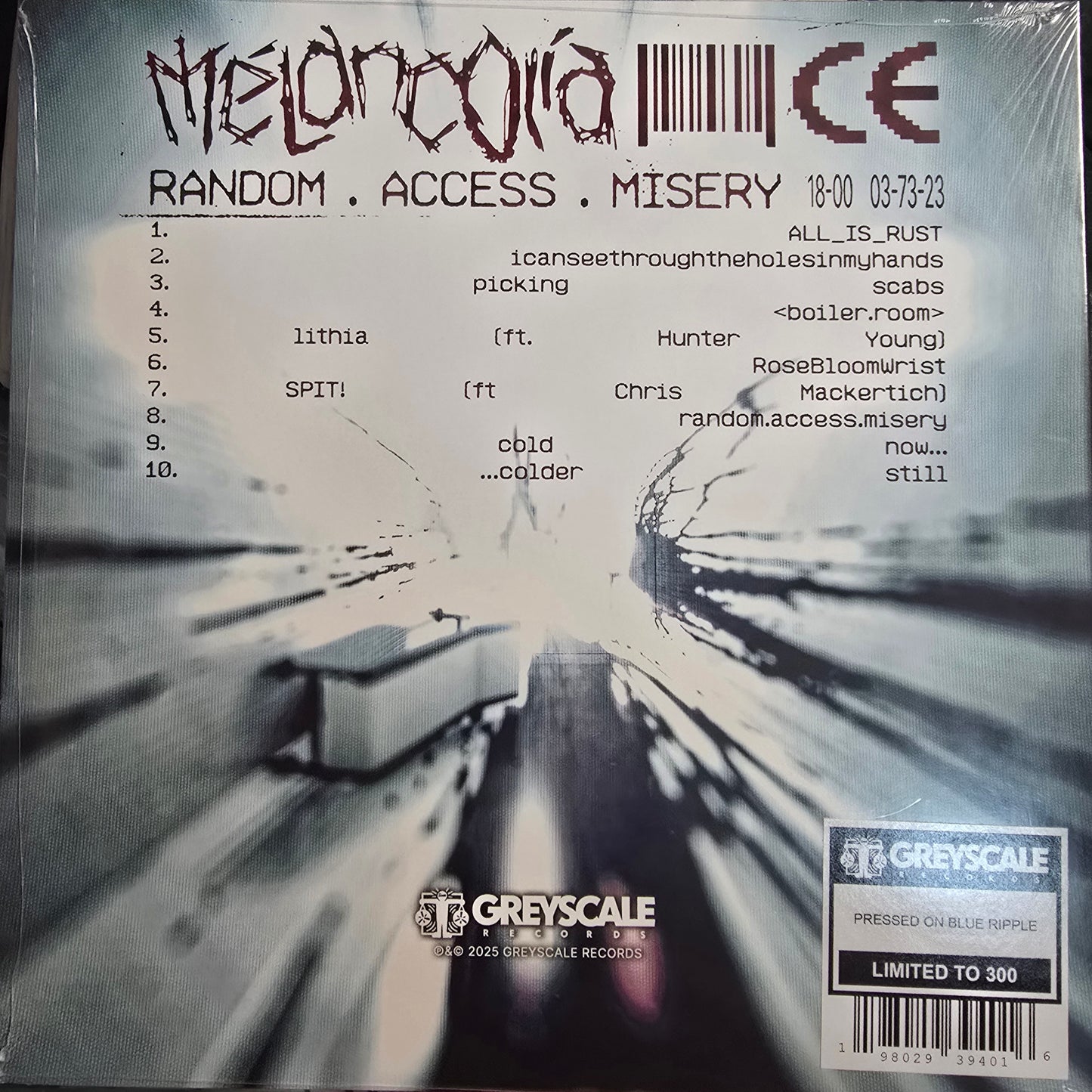 MELANCOLIA : RANDOM ACCESS MISERY LTD LP 180G BLUE RIPPLE VINYL