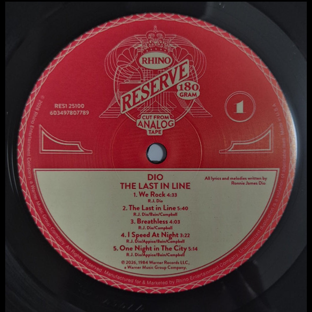 DIO : THE LAST IN LINE LTD RHINO RESERVE LP 180G