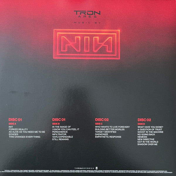 NINE INCH NAILS : TRON ARES OST LTD 2LP 180G RED VINYL