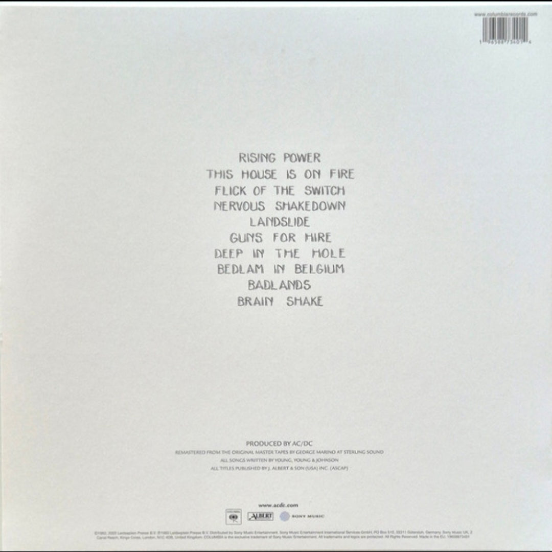 AC/DC : FLICK OF THE SWITCH LTD 50TH ANNIVERSARY LP 180G GOLD VINYL