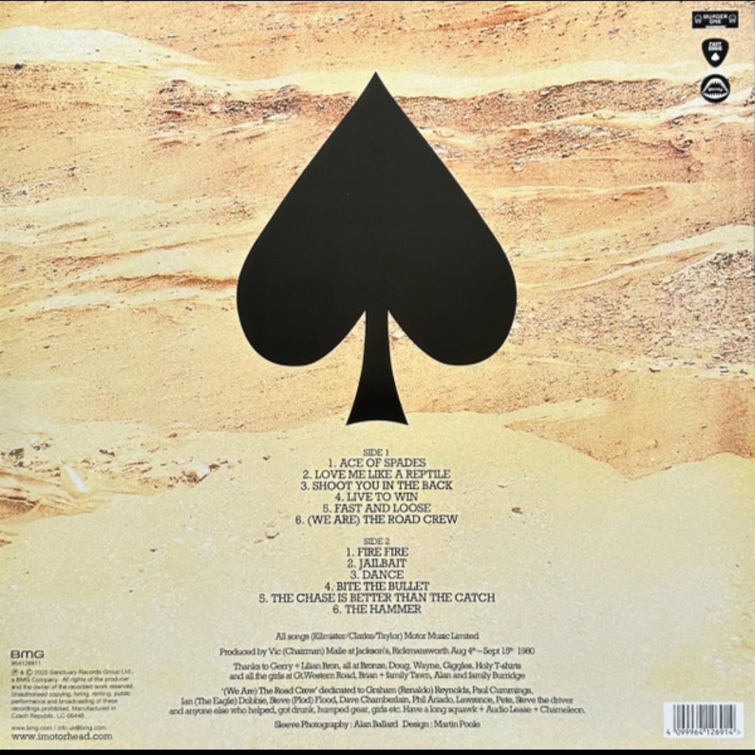 MOTORHEAD : ACE OF SPADES LTD 50TH ANNIVERSARY LP 180G BLUE WHITE MARBLED VINYL