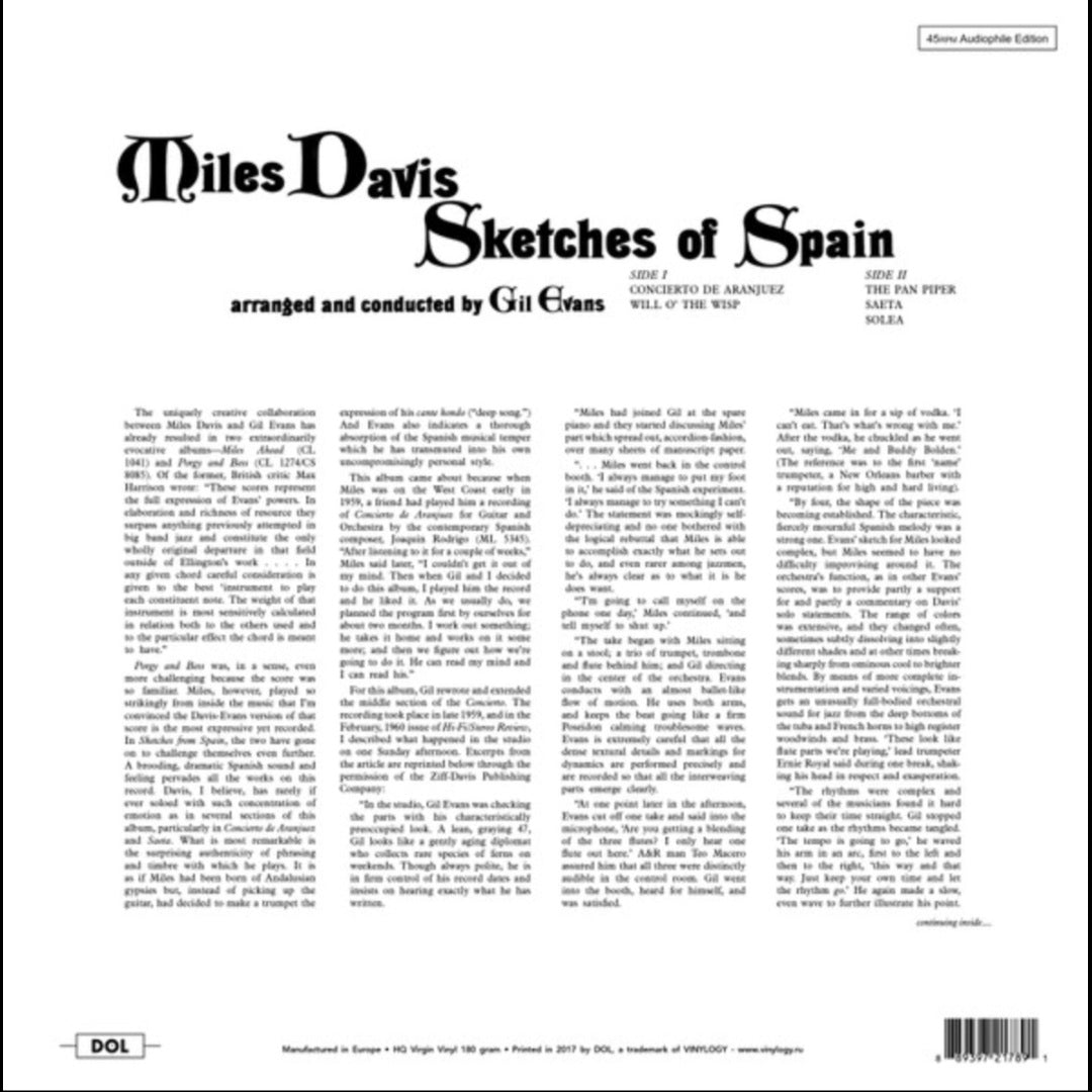 MILES DAVIS : SKETCHES OF SPAIN LP 180G