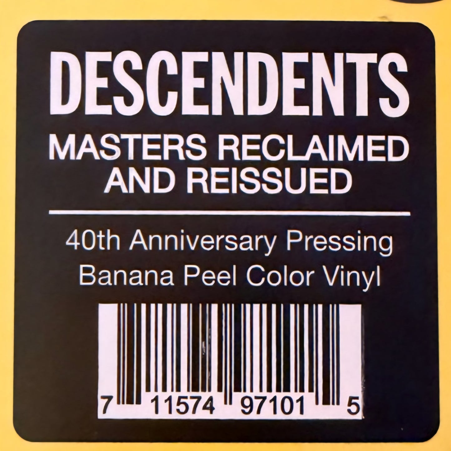 DESCENDENTS : I DONT WANT TO GROW UP LTD LP 40TH ANNIVERSARY 180G BANANA PEEL COLOURED VINYL