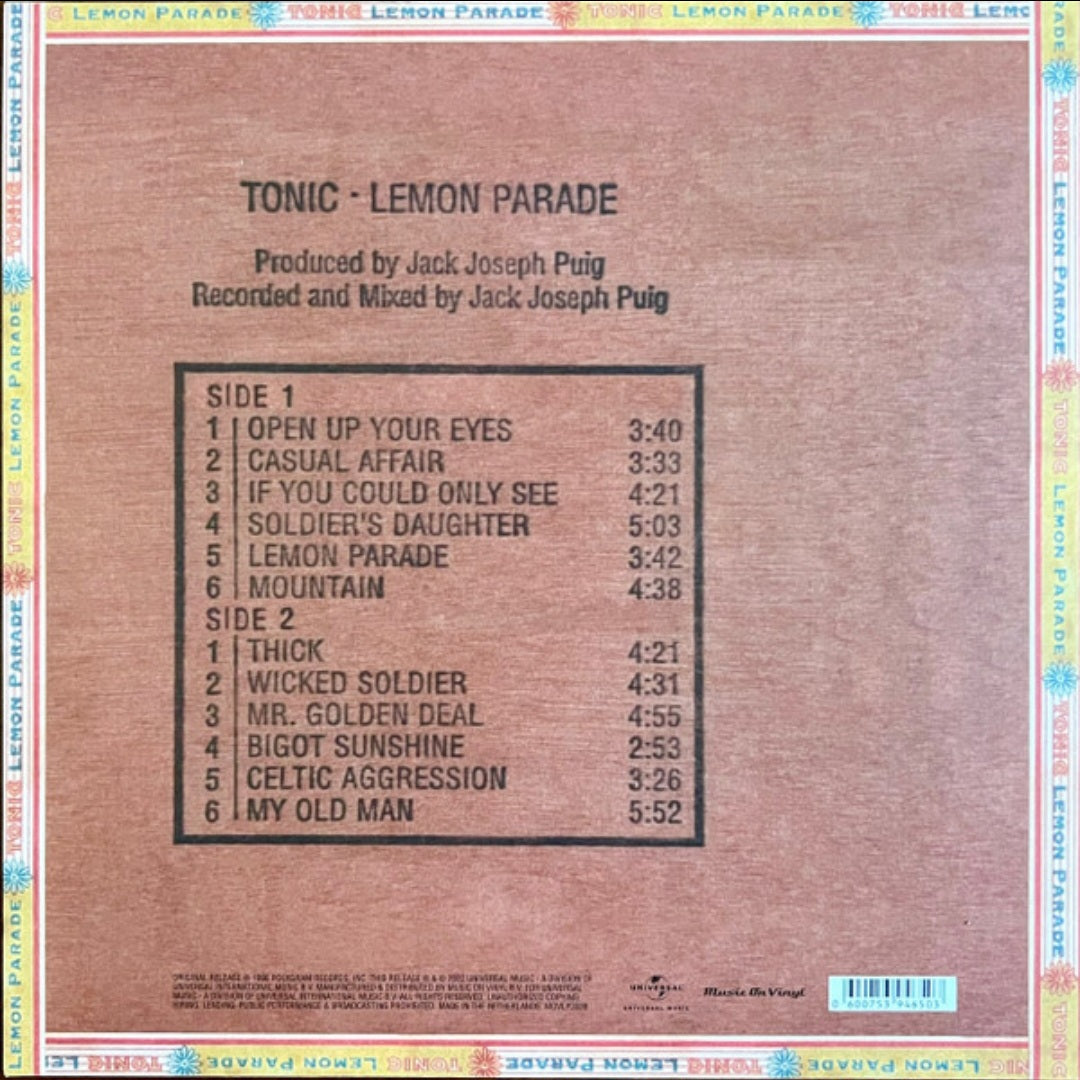 TONIC : LEMON PARADE LP 180G