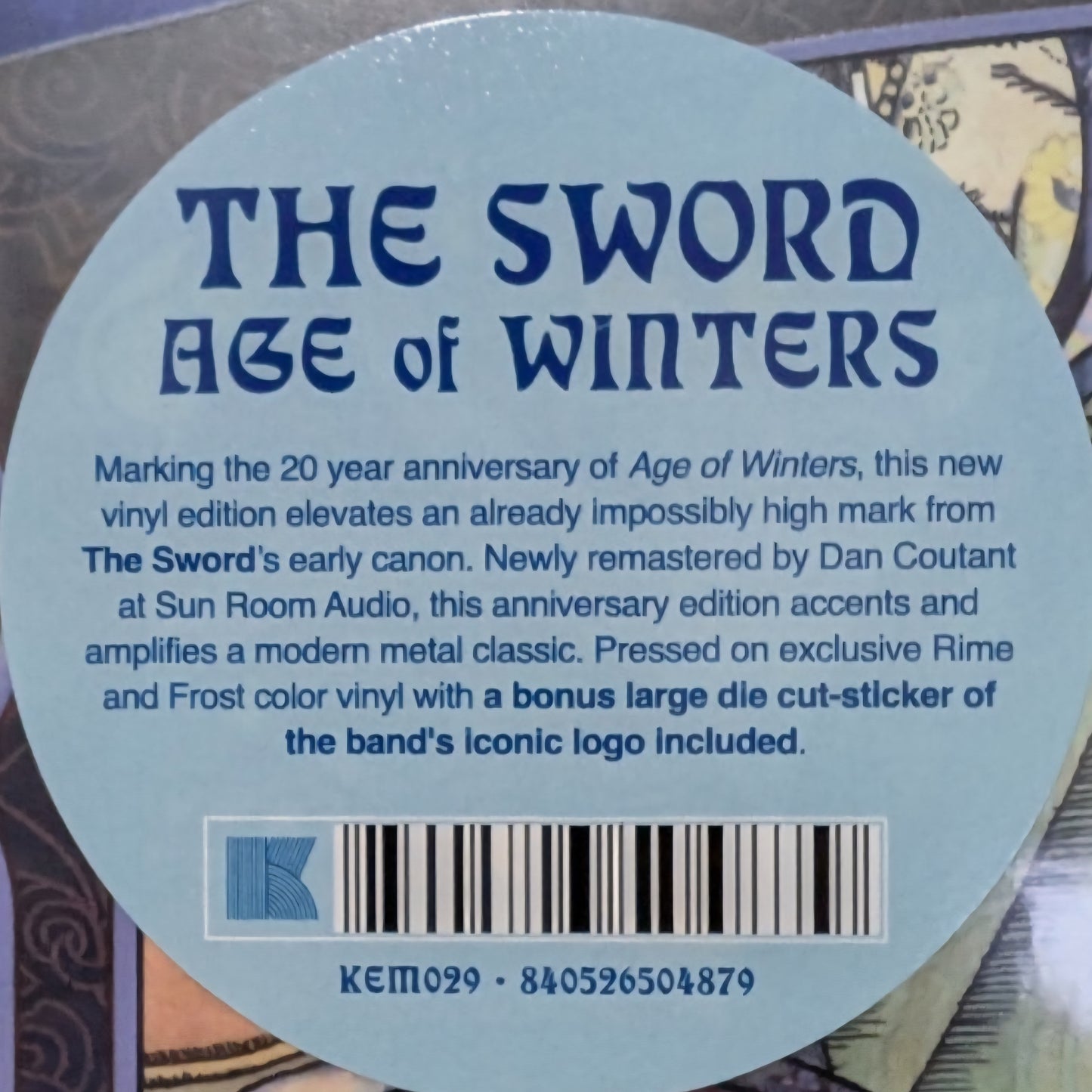 THE SWORD : AGE OF WINTERS LTD LP 180G RIME & FROST BLUE MERGE VINYL WITH STICKER