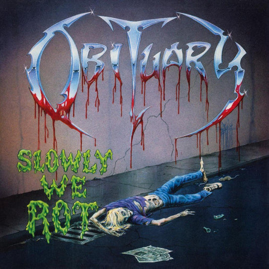 OBITUARY : SLOWLY WE ROT LTD LP 180G CORPSE BLUE WITH BLOOD SPLATTER VINYL