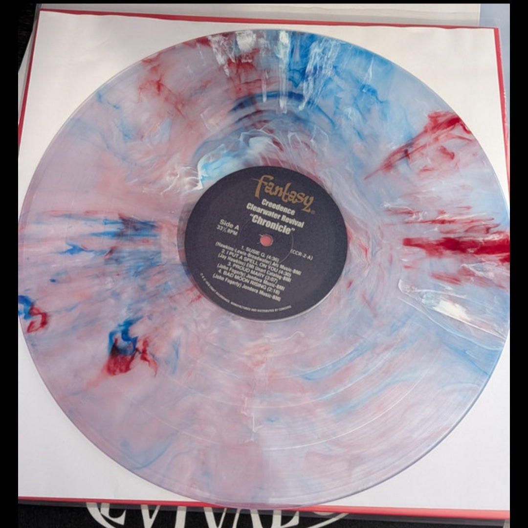 CREEDENCE CLEARWATER REVIVAL : CHRONICLE 20 GREATEST HITS LTD LTD 2LP RED WHITE & BLUE VINYL INCLUDES BONUS SLIPMAT