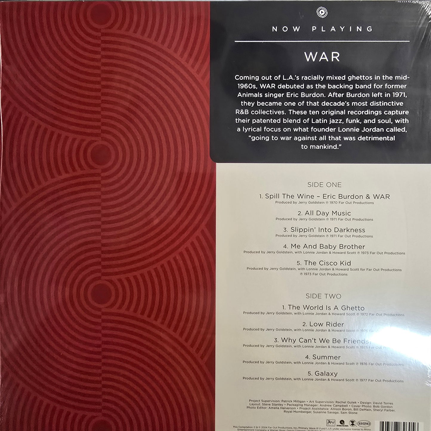 WAR : NOW PLAYING LTD LP 180G RED VINYL