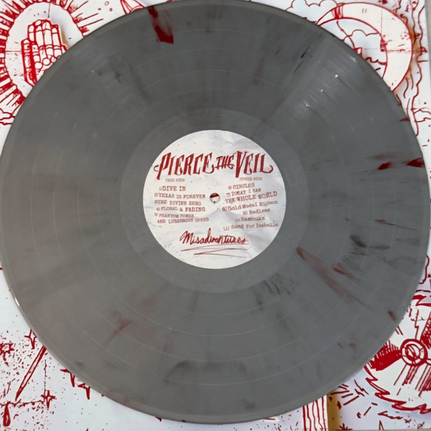 PIERCE THE VEIL : MISADVENTURES LTD LP 180G SILVER RED SPLATTER VINYL