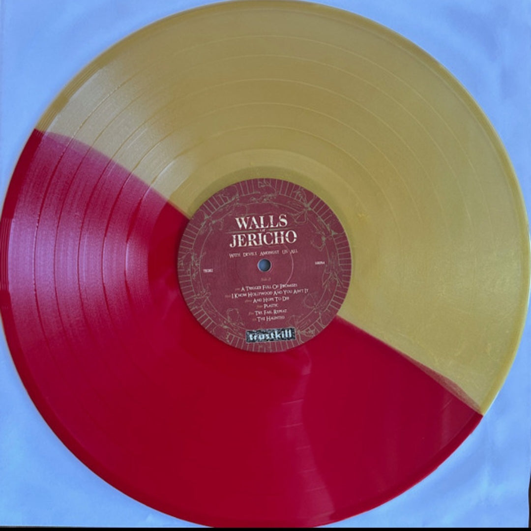 WALLS OF JERICHO : WITH DEVILS AMONGST US ALL LTD LP 180G RED GOLD SPLIT VINYL