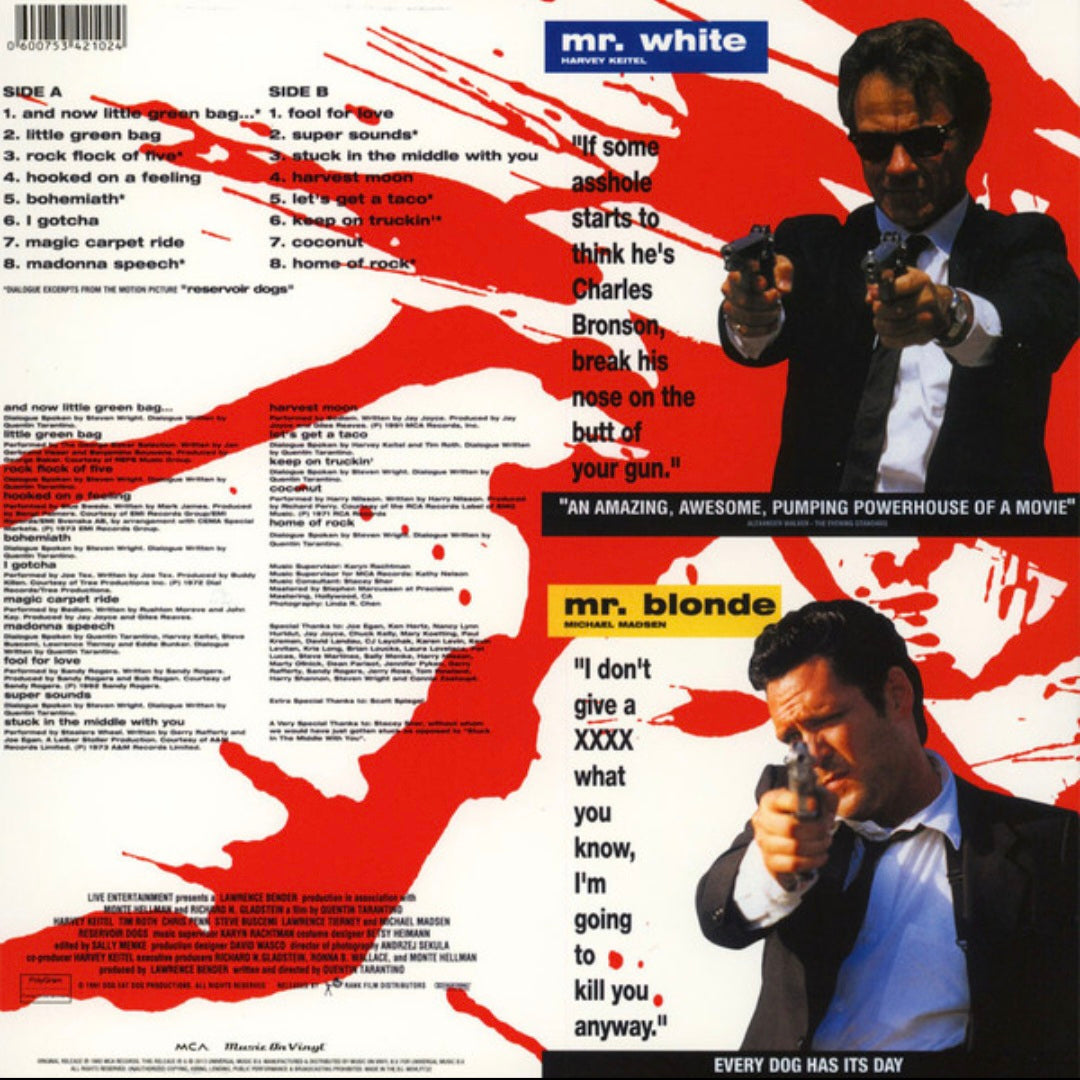 RESERVOIR DOGS : MUSIC FROM THE ORIGINAL MOTION PICTURE SOUNDTRACK LP 180G