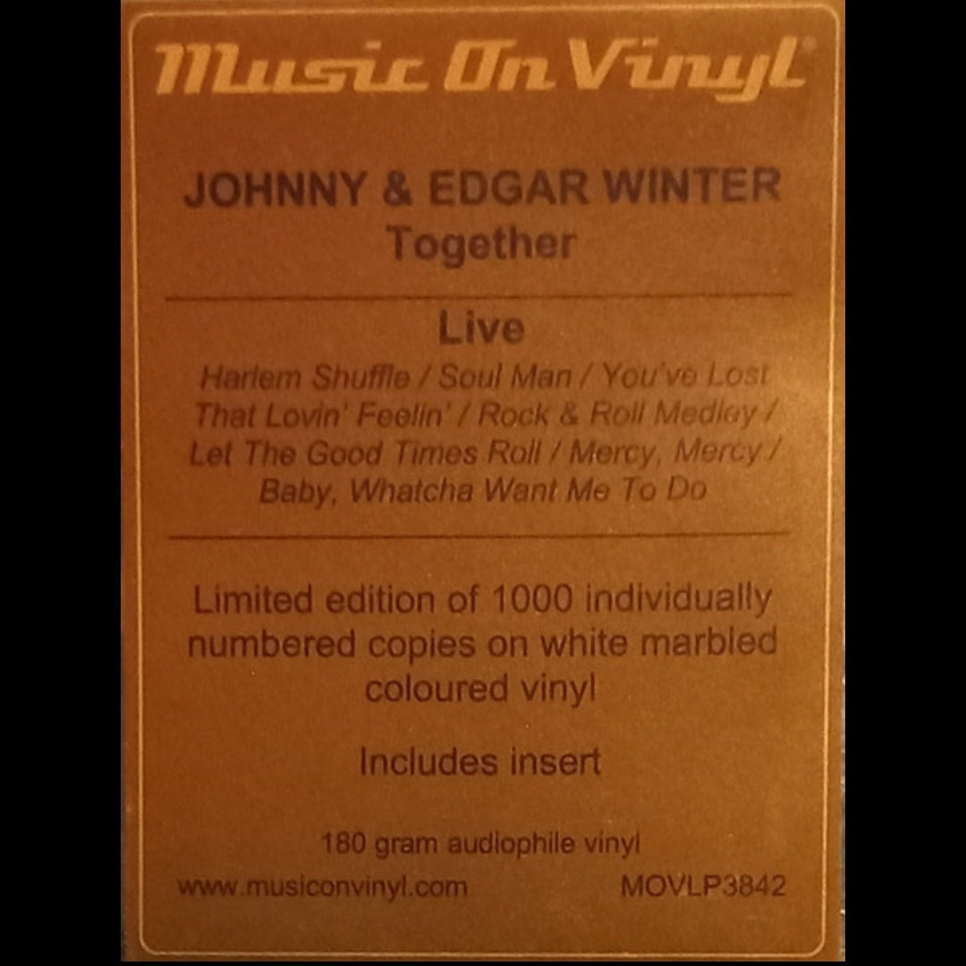 JOHNNY & EDGAR WINTER : TOGETHER LIVE LTD NUM LP 180G WHITE MARBLED VINYL