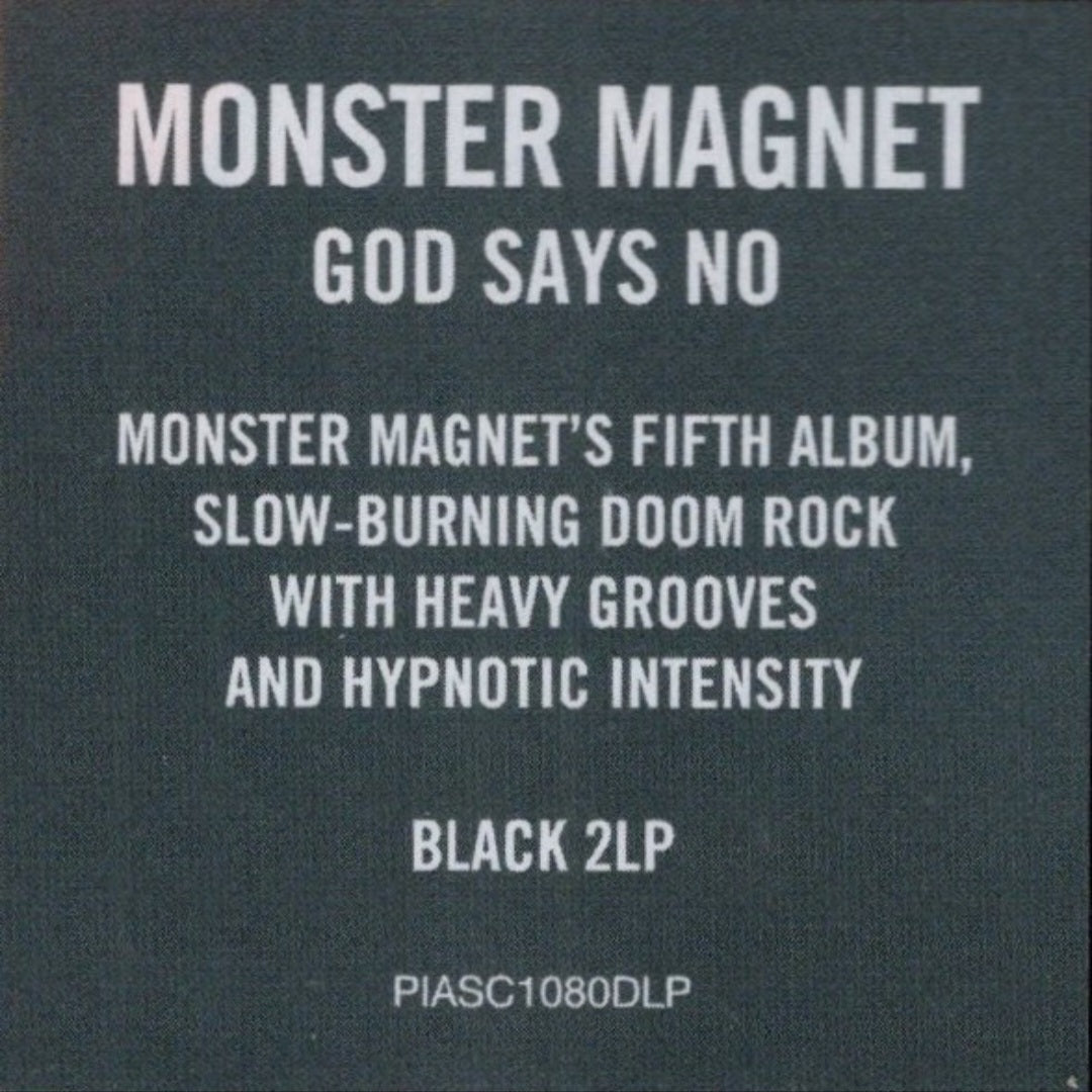 MONSTER MAGNET : GOD SAYS NO 2LP 180G GATEFOLD SLEEVE