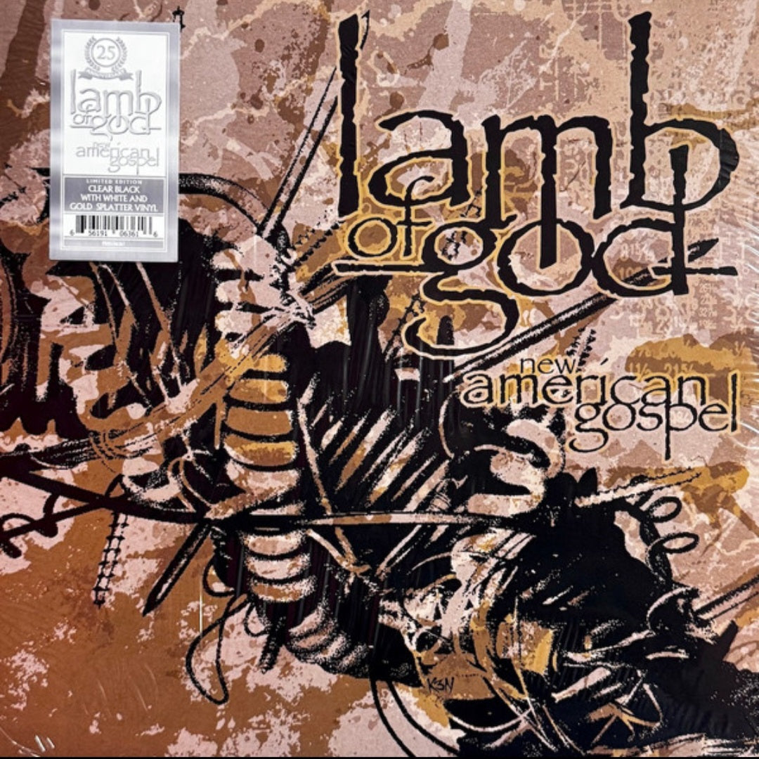 LAMB OF GOD : NEW AMERICAN GOSPEL LTD 25TH ANNIVERSARY LP 180G CLEAR GOLD BLACK WHITE SPLATTER VINYL