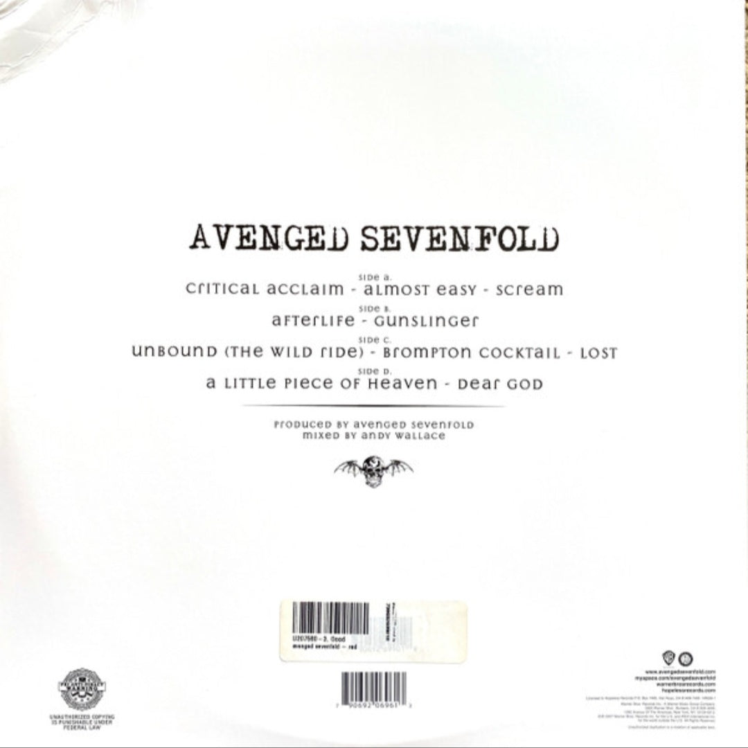 AVENGED SEVENFOLD : AVENGED SEVENFOLD LTD LP 180G RED VINYL