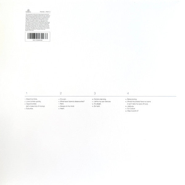 PET SHOP BOYS : DISCOGRAPHY THE SINGLES LTD 2LP 180G BLUE VINYL