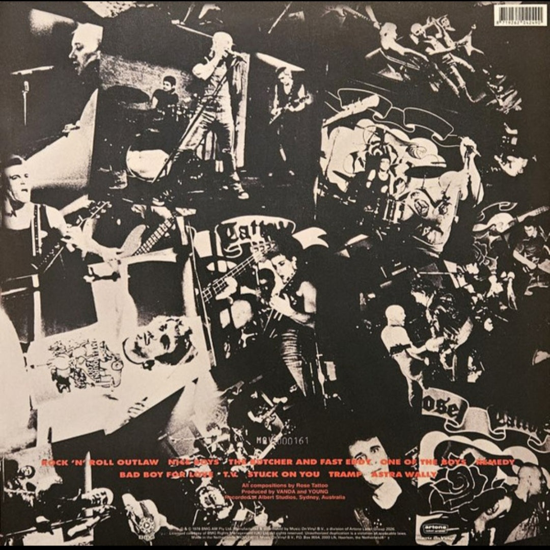 ROSE TATTOO : ROSE TATTOO LTD NUMBERED 50TH ANNIVERSARY LP 180G BLACK WHITE SWIRL VINYL