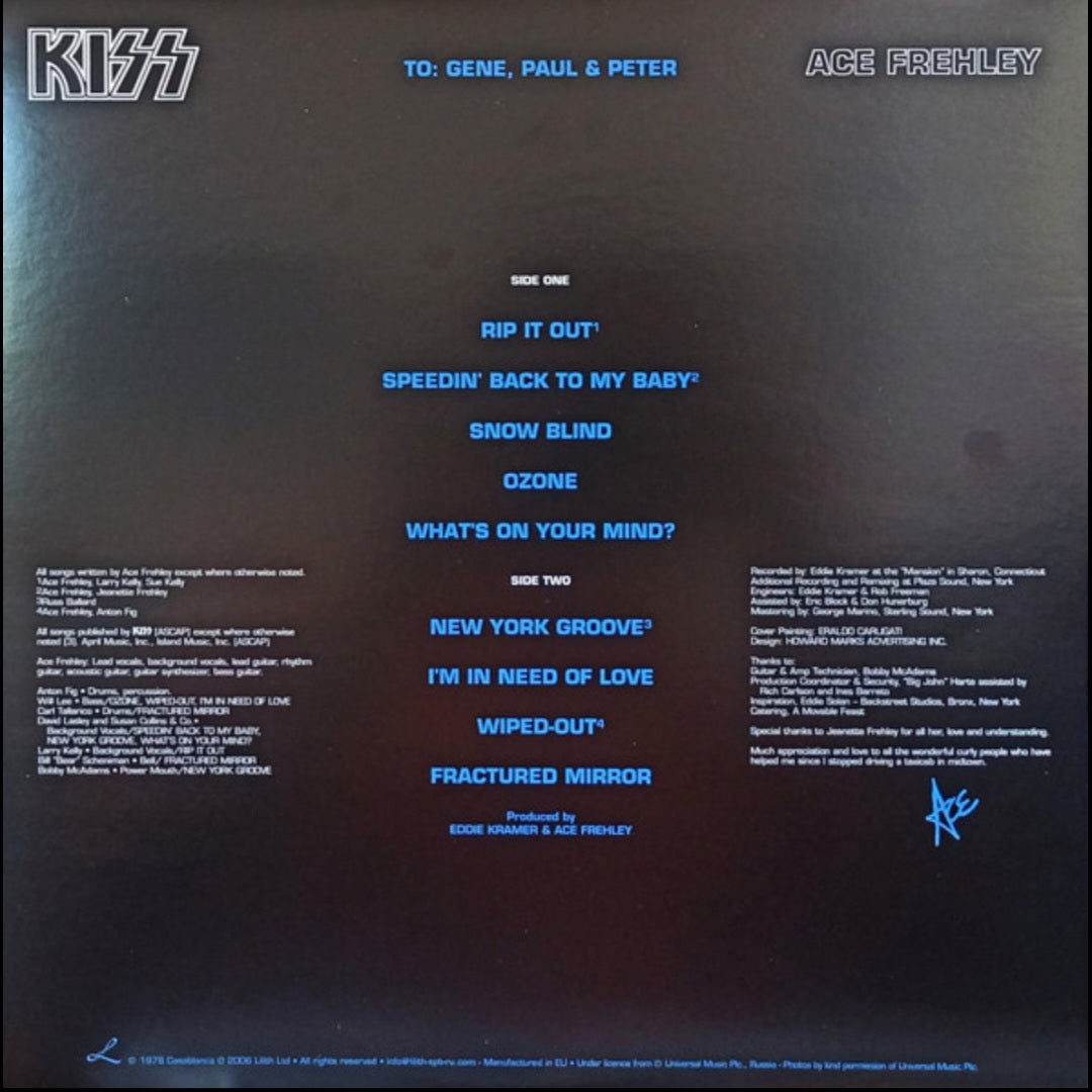 ACE FREHLEY : ACE FREHLEY LTD LP 180G PICTURE DISC