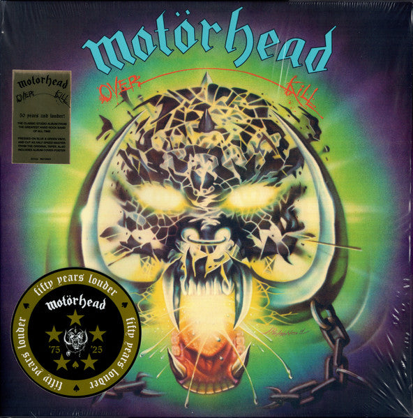 MOTORHEAD : OVERKILL LTD 50TH ANNIVERSARY LP 180G BLUE GREEN VINYL INC POSTER
