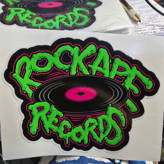 1 X VINYL STICKER 16CM X 13CM SPINNING RECORD