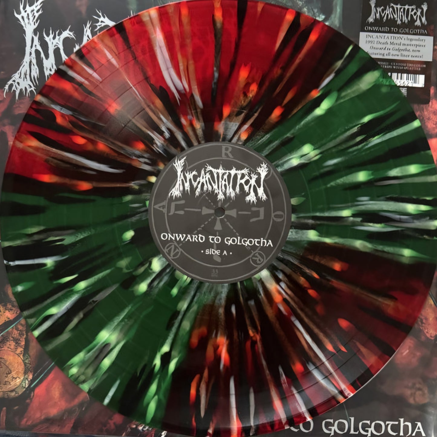 INCANTATION : ONWARD TO GOLGOTHA LTD LP 180G CUSTOM TRI COLOUR SPLATTER VINYL