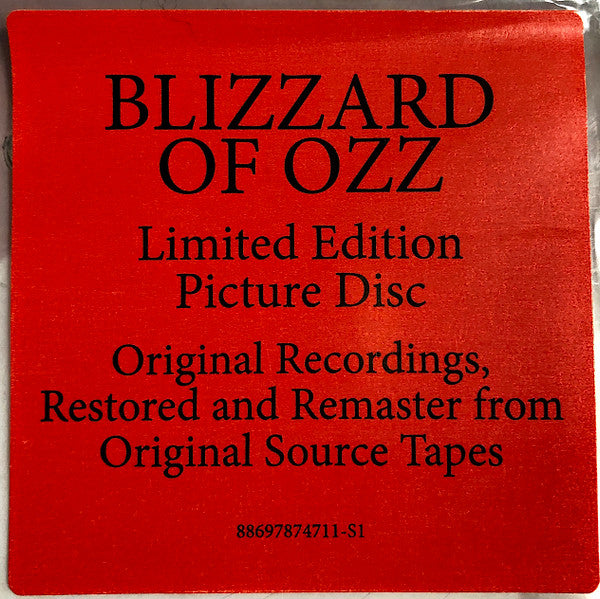 OZZY OSBORNE : BLIZZARD OF OZZ LTD LP 180G PICTURE DISC