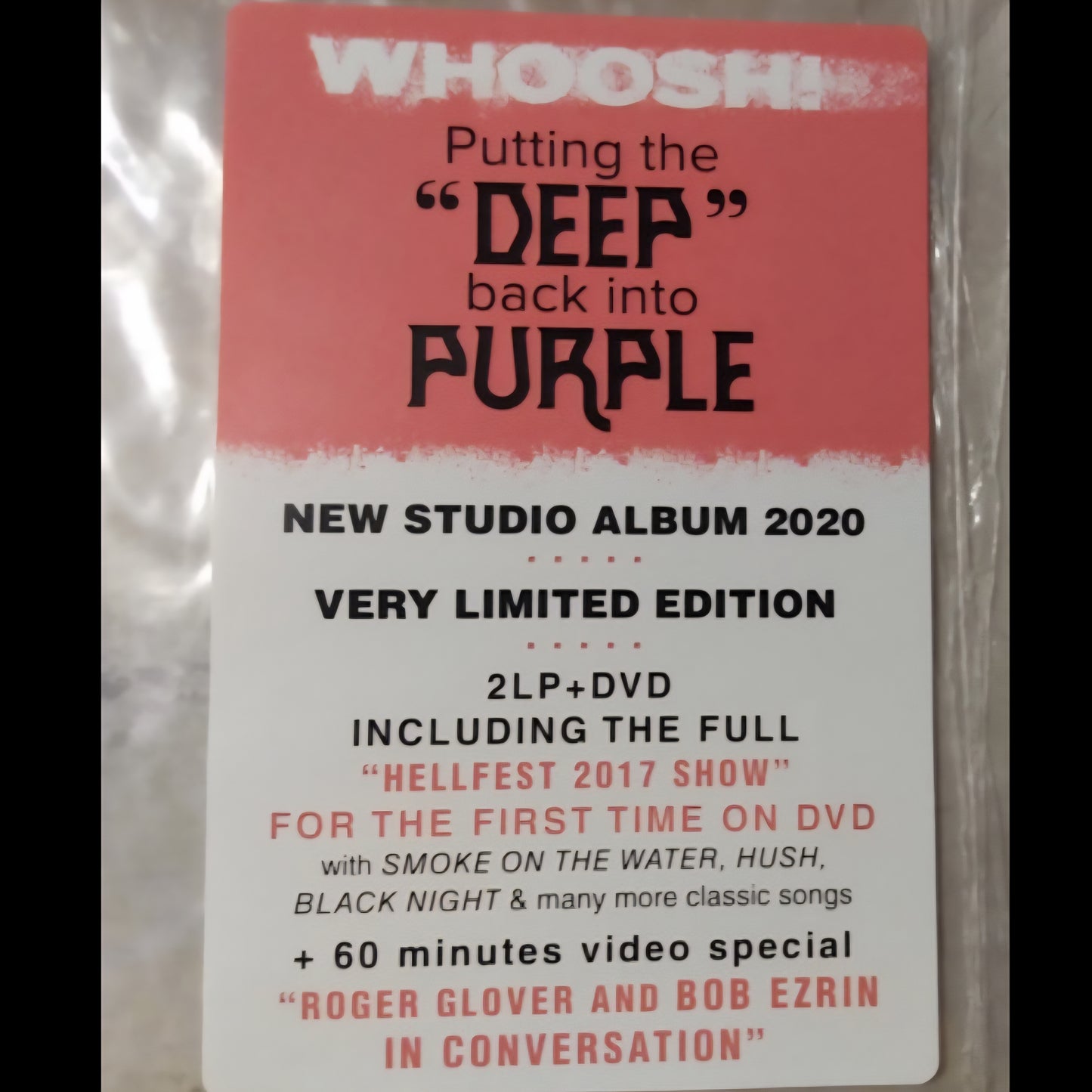 DEEP PURPLE : WHOOSH! LTD 2LP 180G + DVD