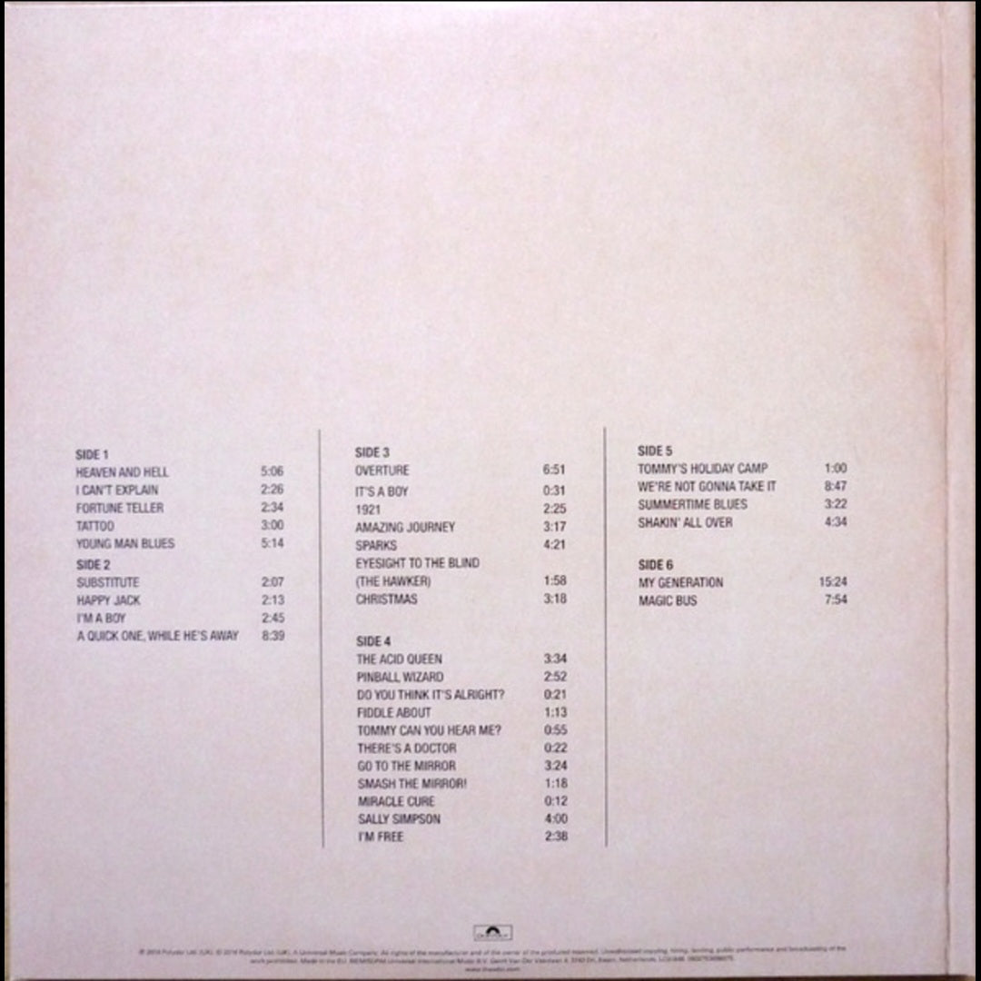 THE WHO : LIVE AT LEEDS LTD 3LP 180G