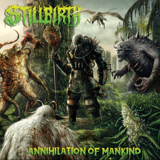 STILLBIRTH : ANNIHILATION OF MANKIND LTD LP 180G DARK GREEN BLACK MARBLED VINYL