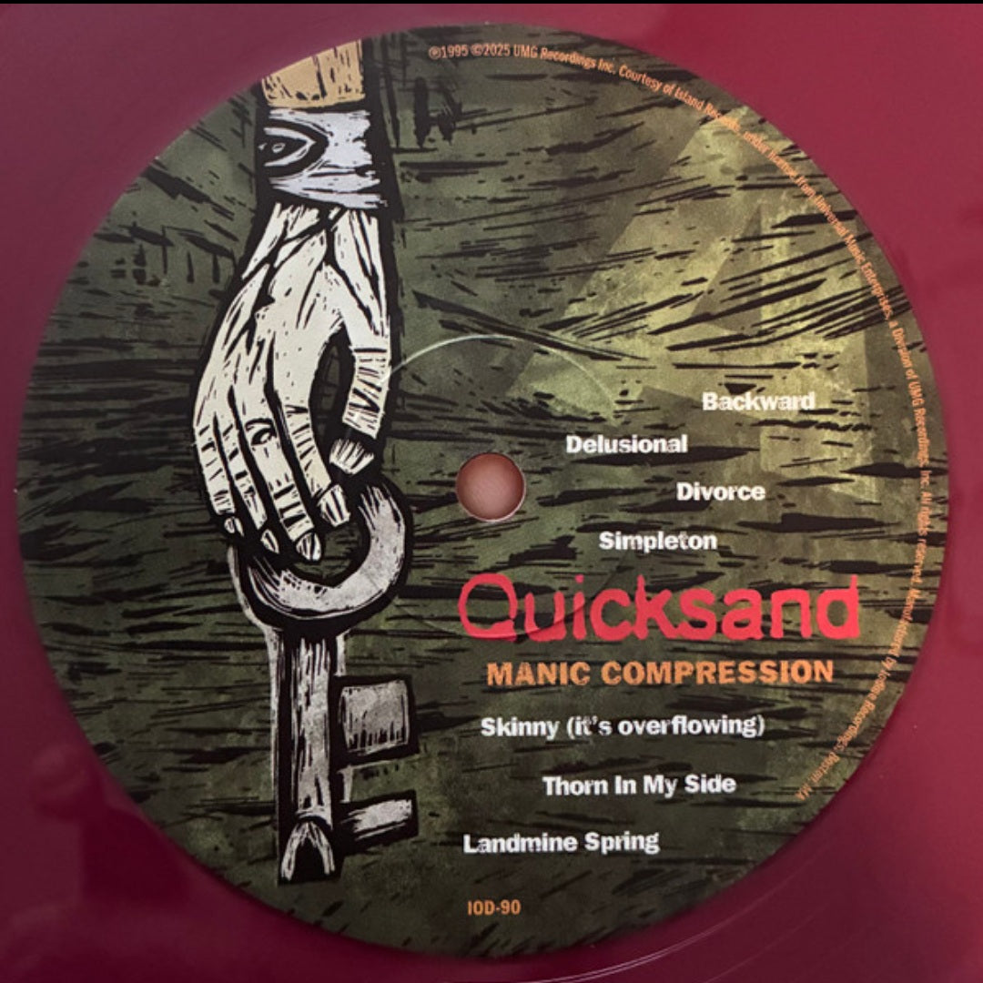 QUICKSAND : MANIC COMPRESSION LTD 30TH ANNIVERSARY LP 180G OPEN HEART ❤️ RED VINYL