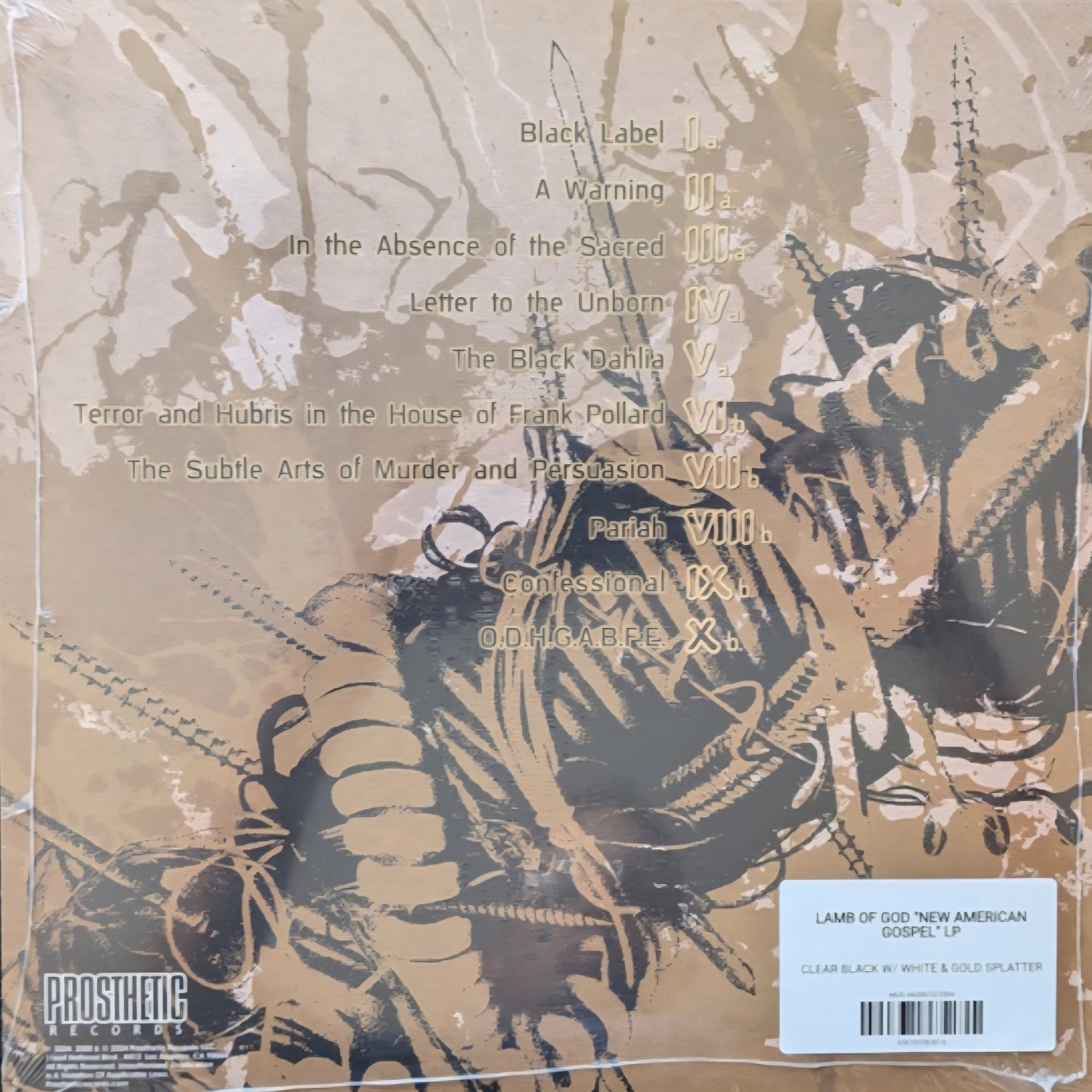 LAMB OF GOD : NEW AMERICAN GOSPEL LTD 25TH ANNIVERSARY LP 180G CLEAR GOLD BLACK WHITE SPLATTER VINYL