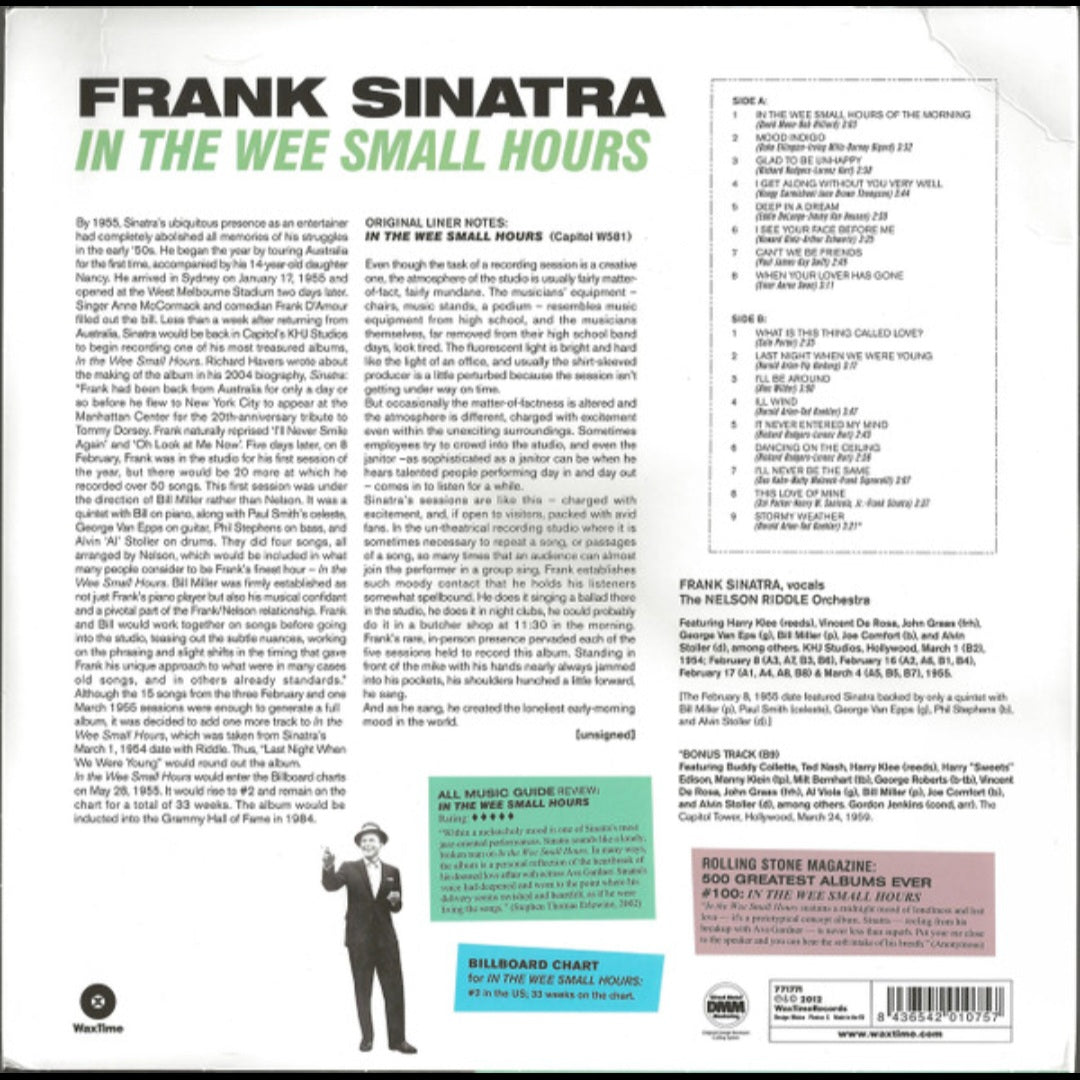 FRANK SINATRA : IN THE WEE SMALL HOURS LTD LP 180G