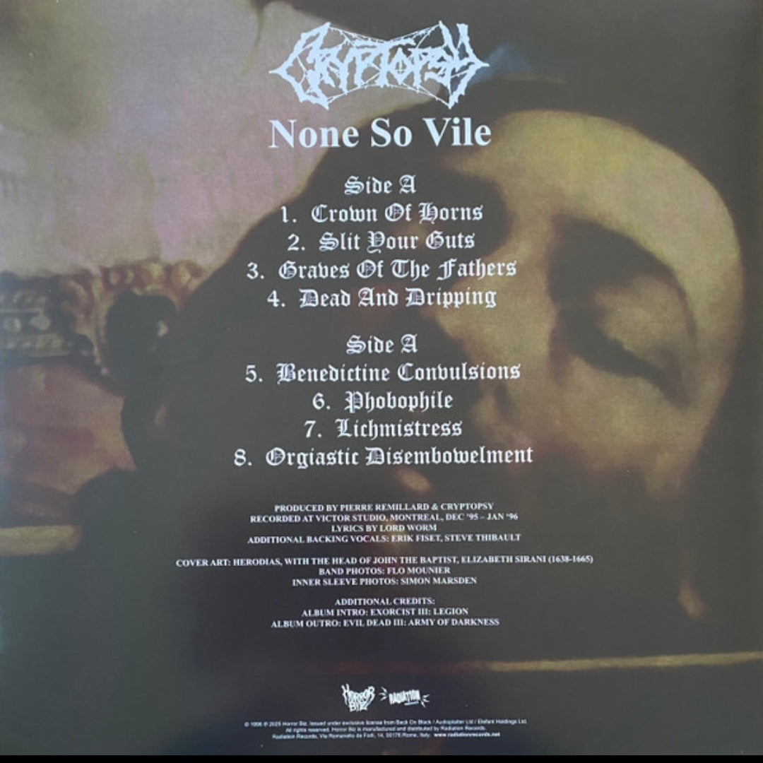CRYPTOPSY : NONE SO VILE LTD LP 180G WHITE VINYL