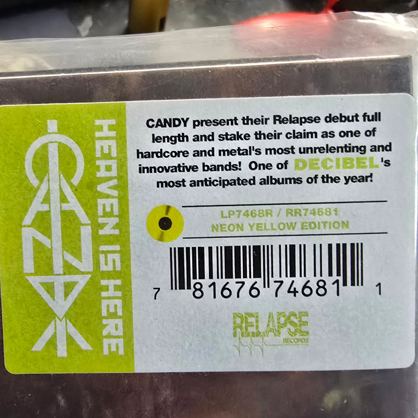 CANDY : HEAVEN IS HERE LTD LP 180G NEON YELLOW VINYL