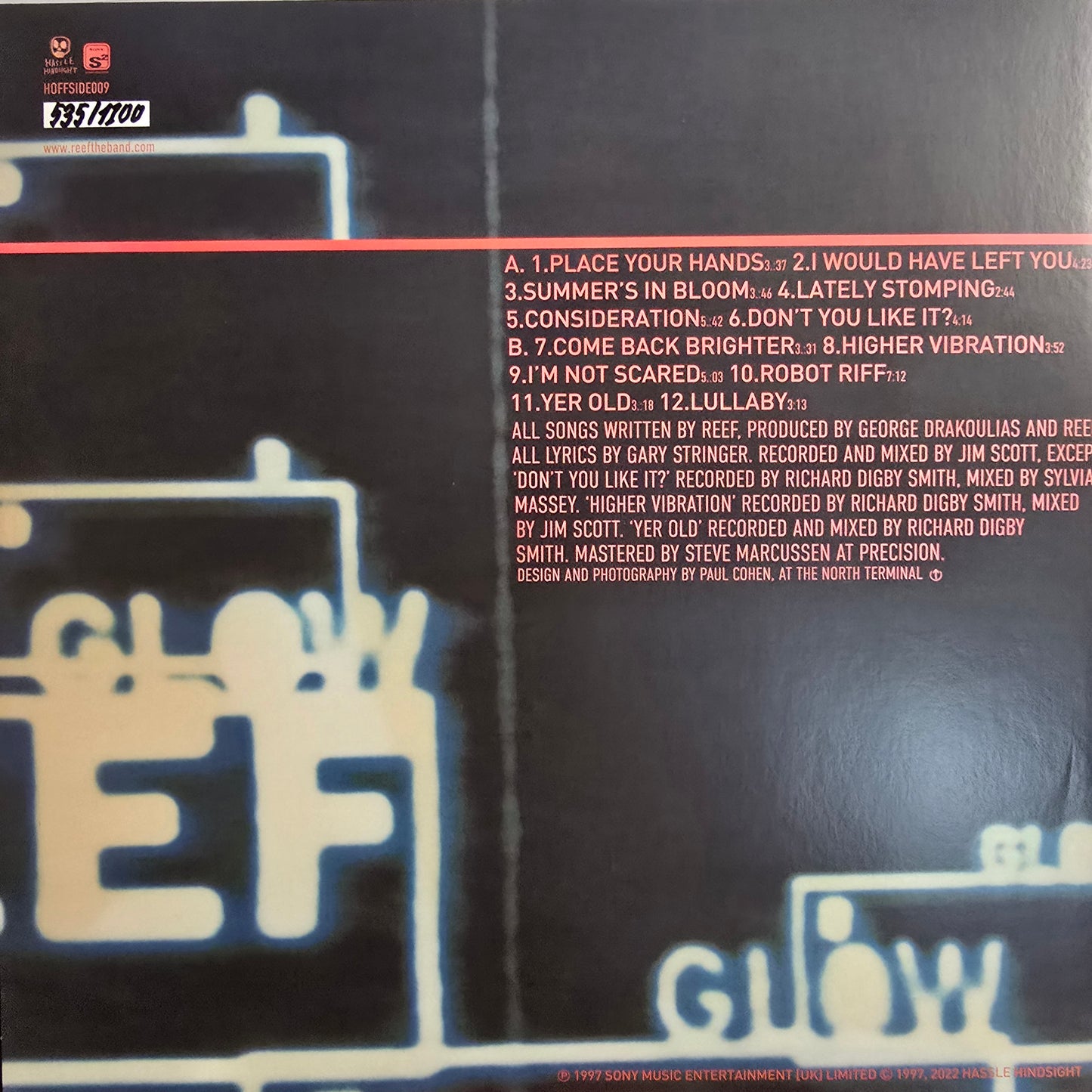 REEF : GLOW LTD LP 180G HAND NUMBERED RED VINYL