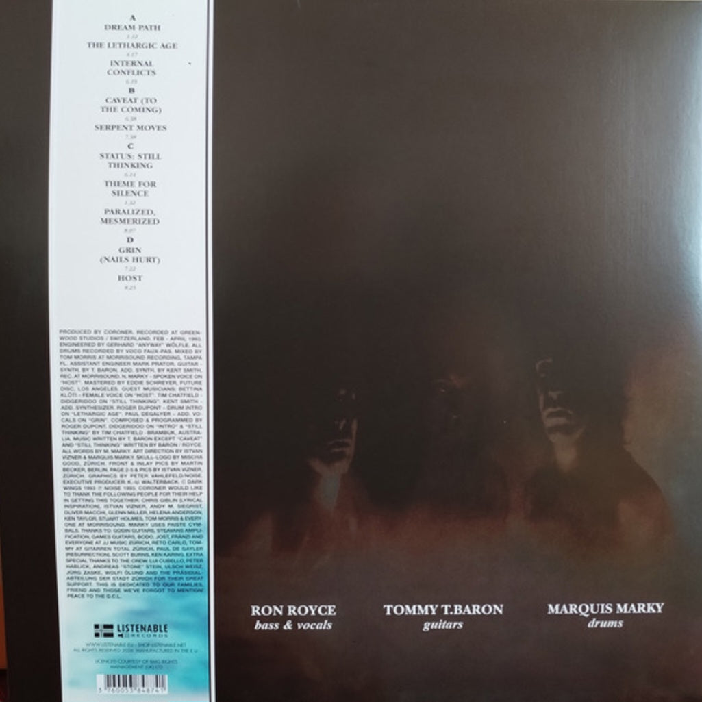 CORONER : GRIN LTD 2LP 180G CLEAR BLACK MARBLED VINYL