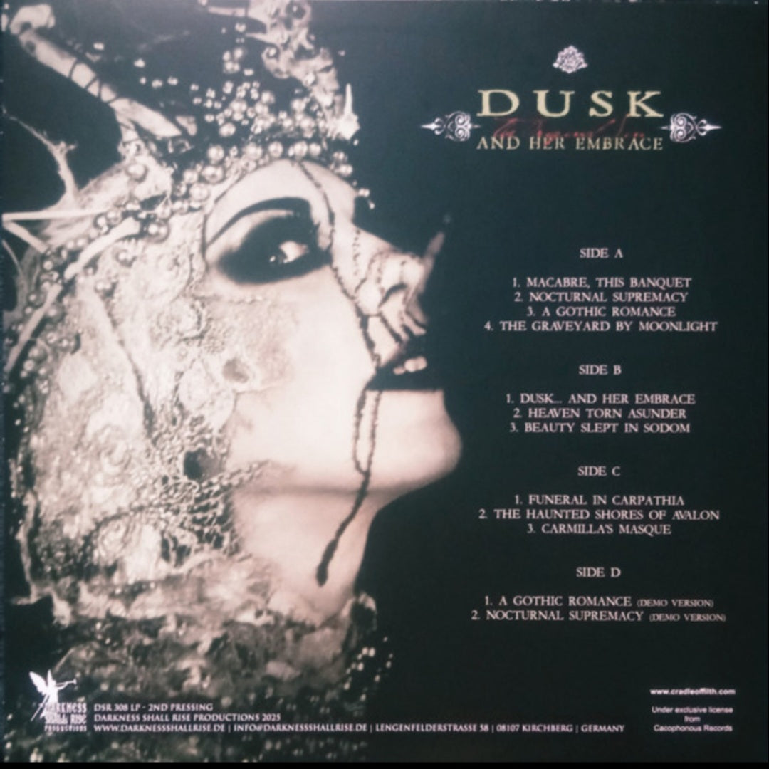 CRADLE OF FILTH : DUSK AND HER EMBRACE - THE ORIGINAL SIN LTD 2LP 180G REMASTERED GOLD VINYL