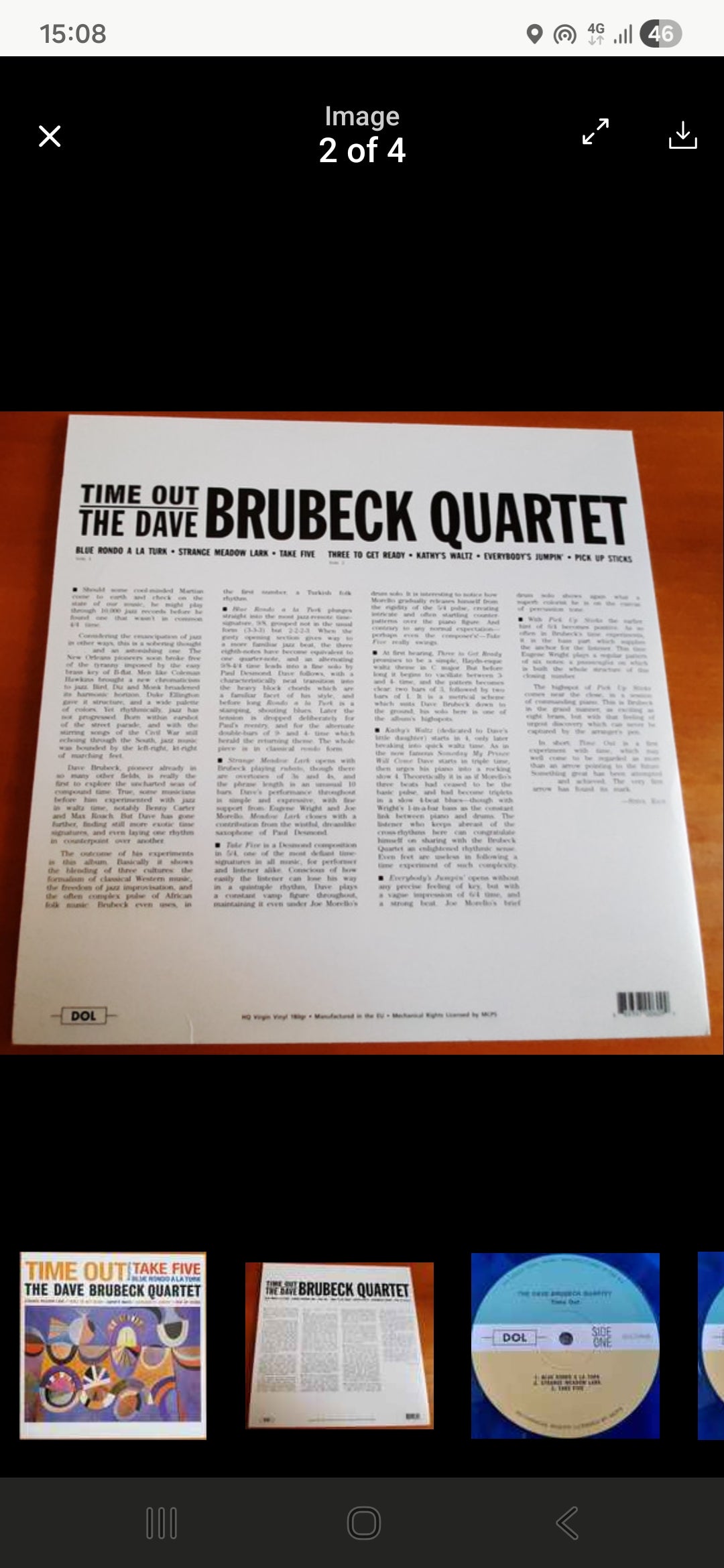 THE DAVE BRUBECK QUARTET : TIME OUT LP
