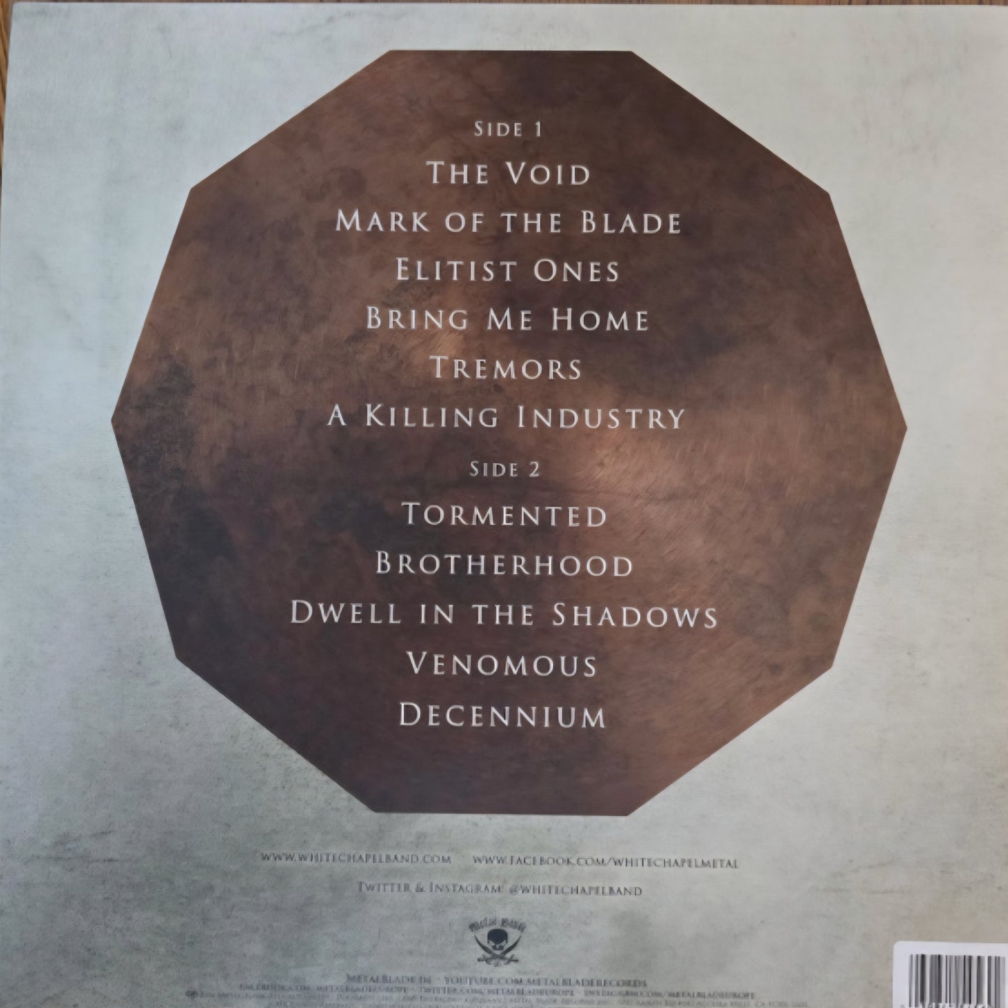 WHITECHAPEL : MARK OF THE BLADE LTD LP 180G METALLIC BLACK DUST VINYL