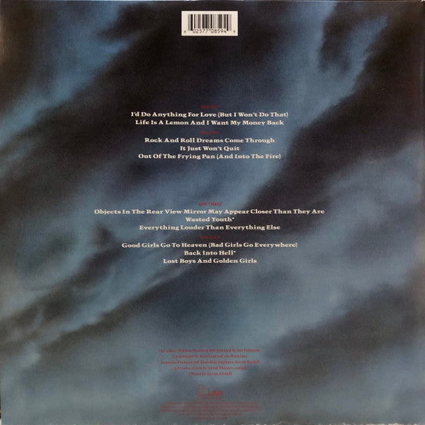 MEAT LOAF : BAT OUT OF HELL II BACK INTO HELL 2LP 180G